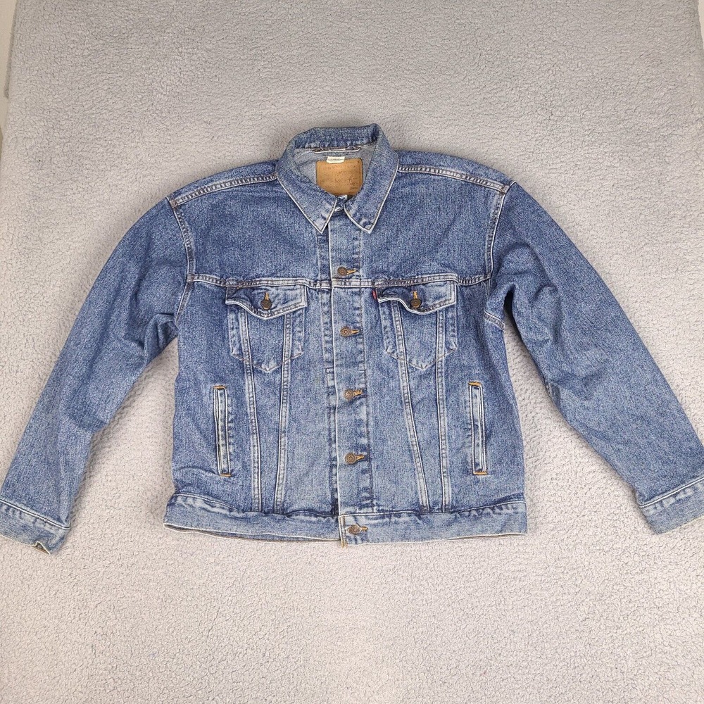 Vintage Levi's Denim Jacket Mens Large Blue Rancher Trucker Jean Coat 70507-4890